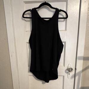 WELL + CALM Women's Black Racerback Mesh Regular Fit Round Neck Tank Top XL